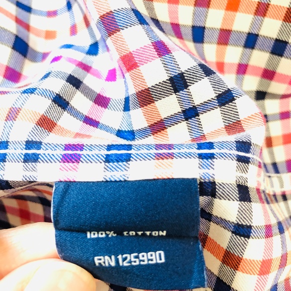 Faconnable Club Multicolor Check Casual Shirt L - Picture 7 of 8